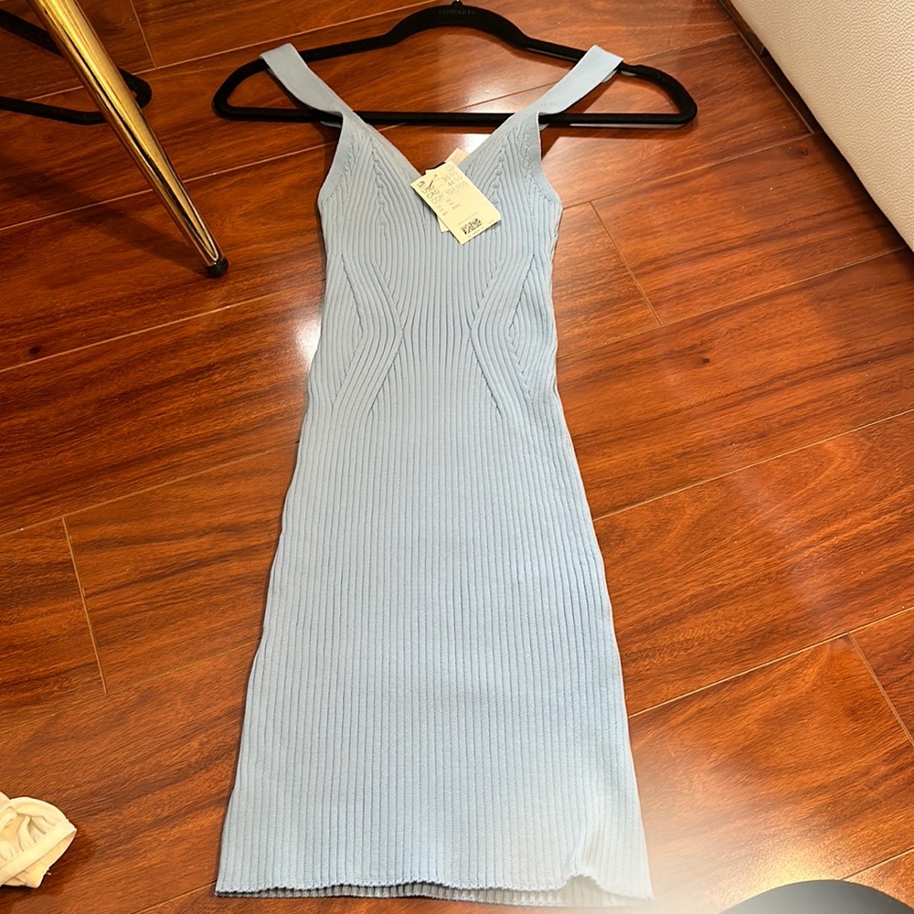 H&M baby blue mini dress size XS